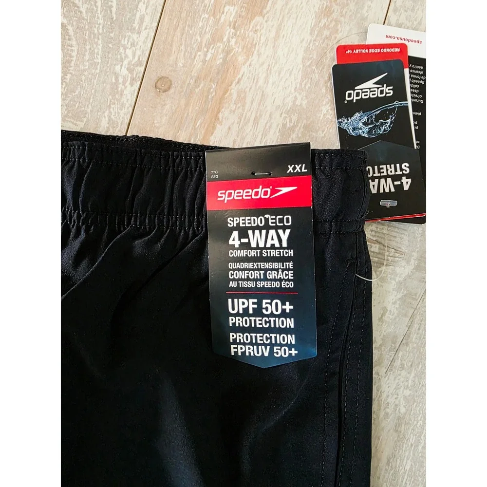 Speedo Mens XXL  Redondo Edge Volley Swim Trunks Anthracite Black NWT $50